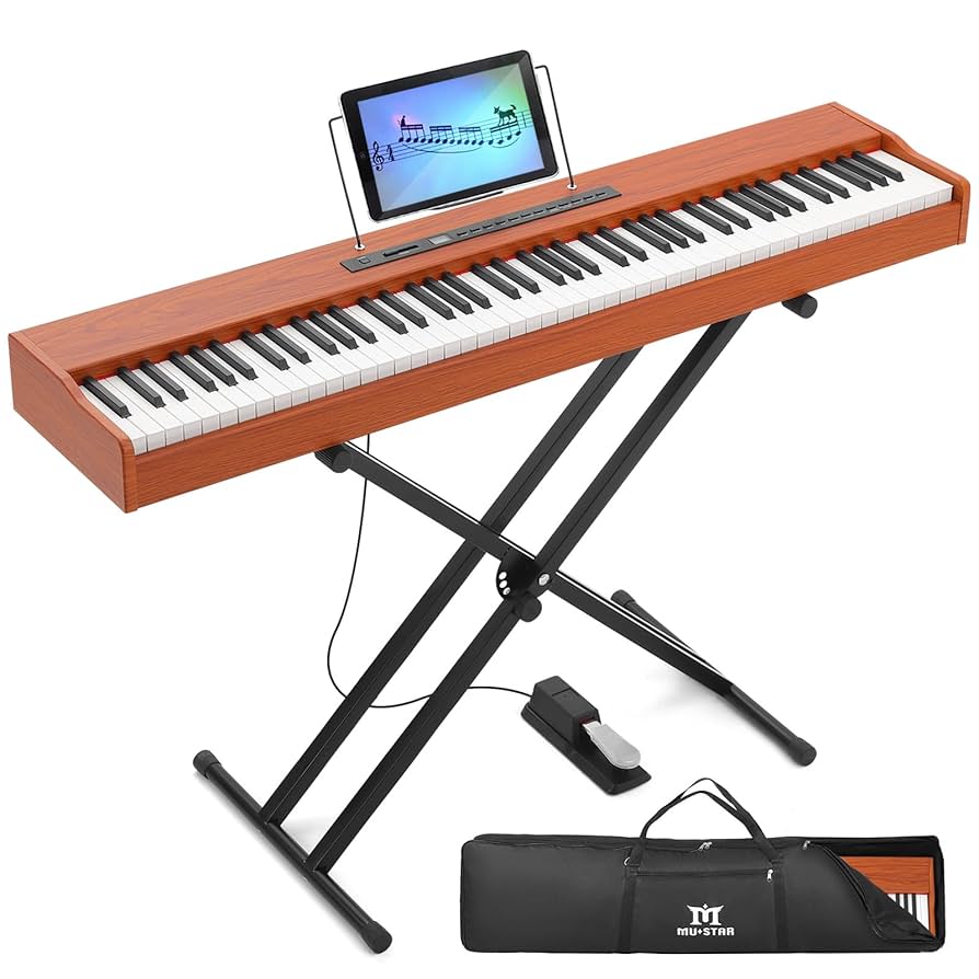 鍵盤楽器 Organ piano with stand Amazon.com: Ktaxon 88 Key Piano Keyboard Semi-Weighted